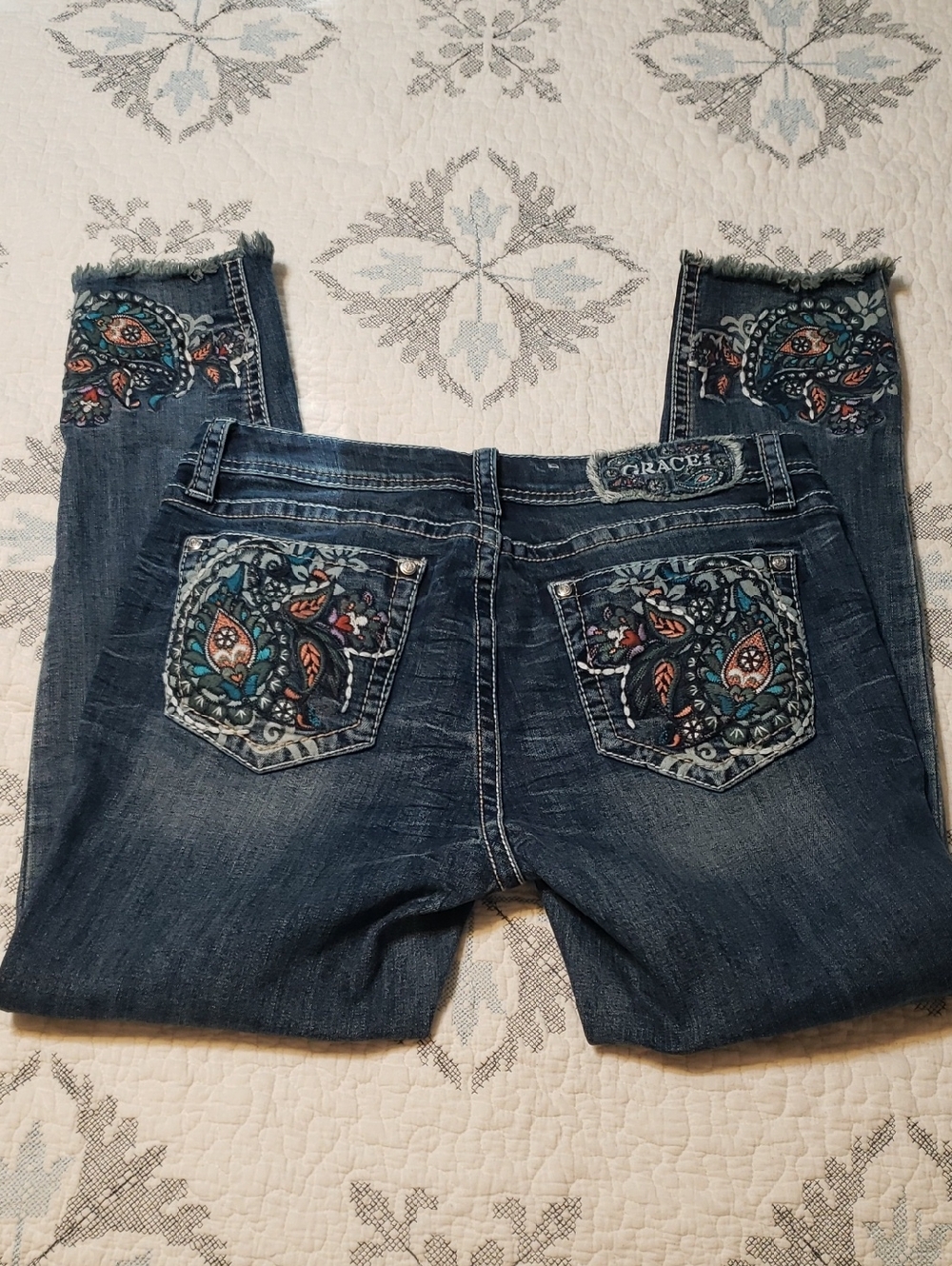Grace In LA, 29, Embroidered Jeans